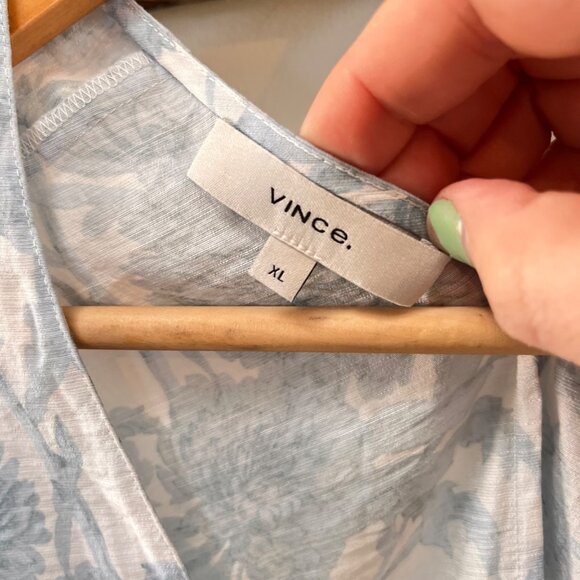 Vince Dahlia Long-Sleeve Double V-Neck Dress- Sz. XL - Picture 3 of 11